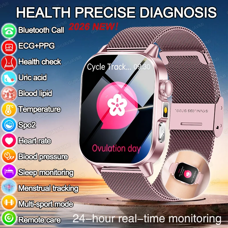 

Новые смарт-часы 2026 года с мониторингом ЭКГ+ППГ, измерением артериального давления, уровня липидов и мочевой кислоты, а также трекером менструального цикла для женщин