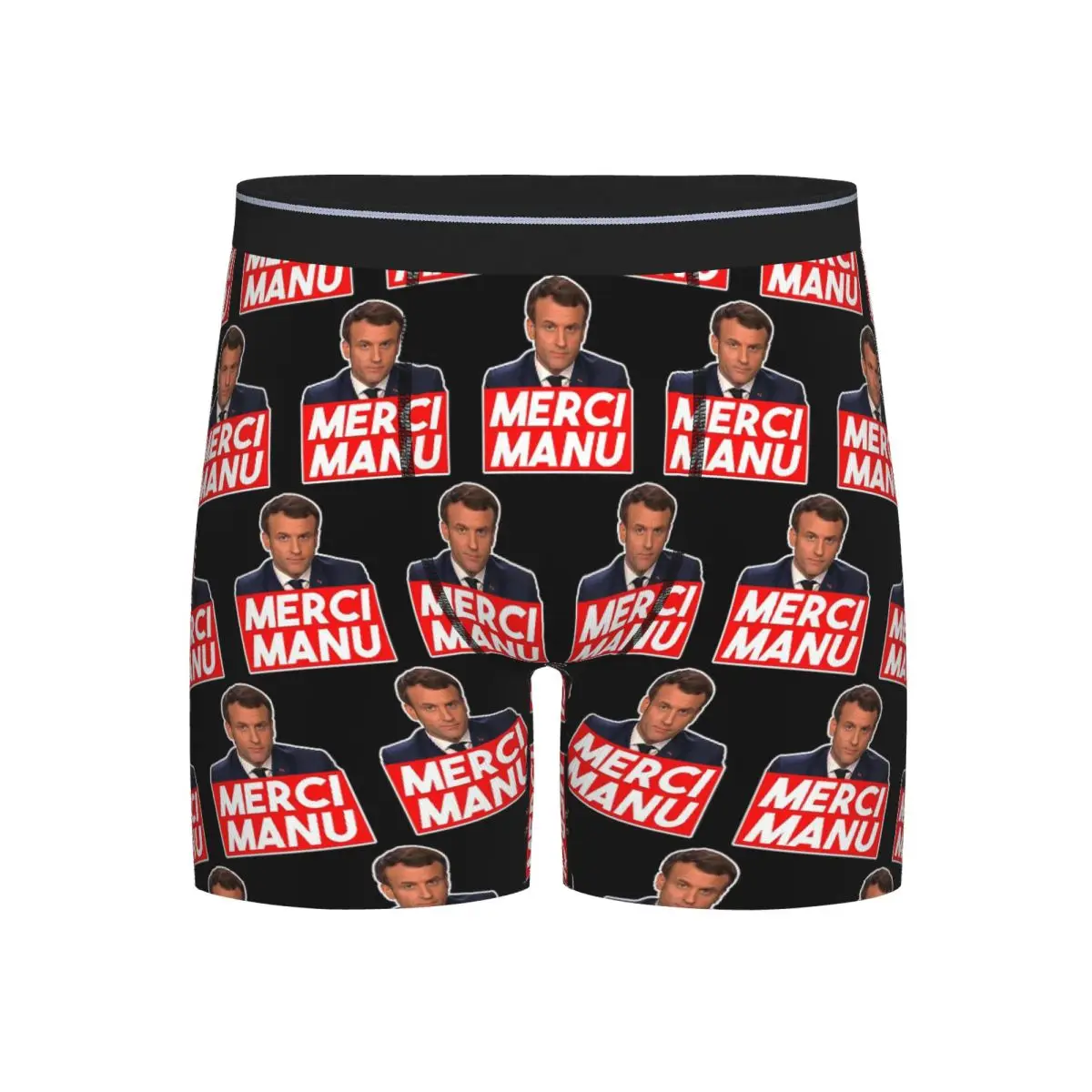 

Long Boxer Underpants Shorts Macron Coronavirus Merci Manu Panties Men Comfortable Underwear for Homme Man Boyfriend Gift
