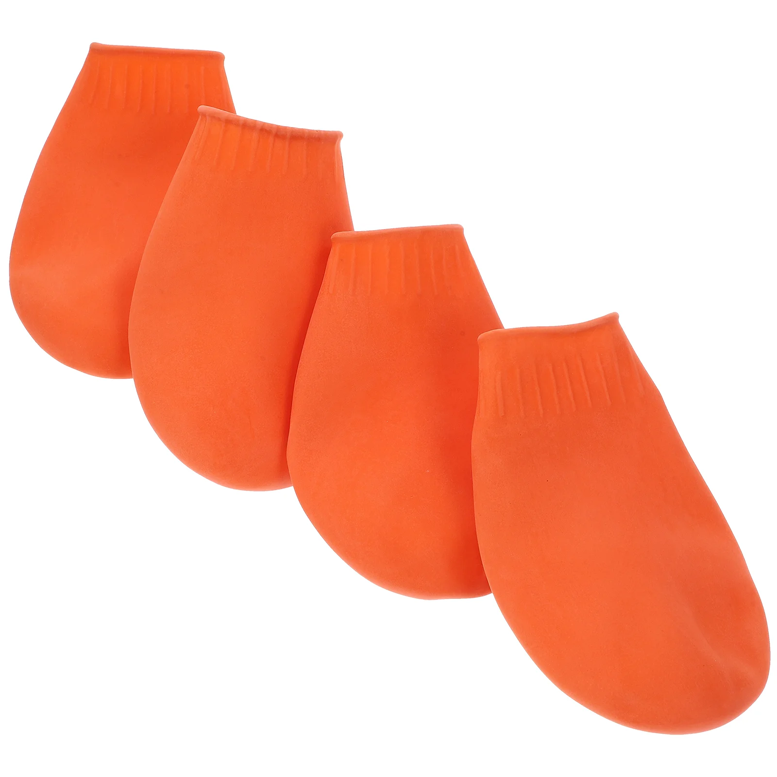 4pcs Waterproof Rain Shoes Non-slip Shoe Cover Outdoor Footwear Durable Shoe Cover for Pet Cat Dog (Orange Size S)