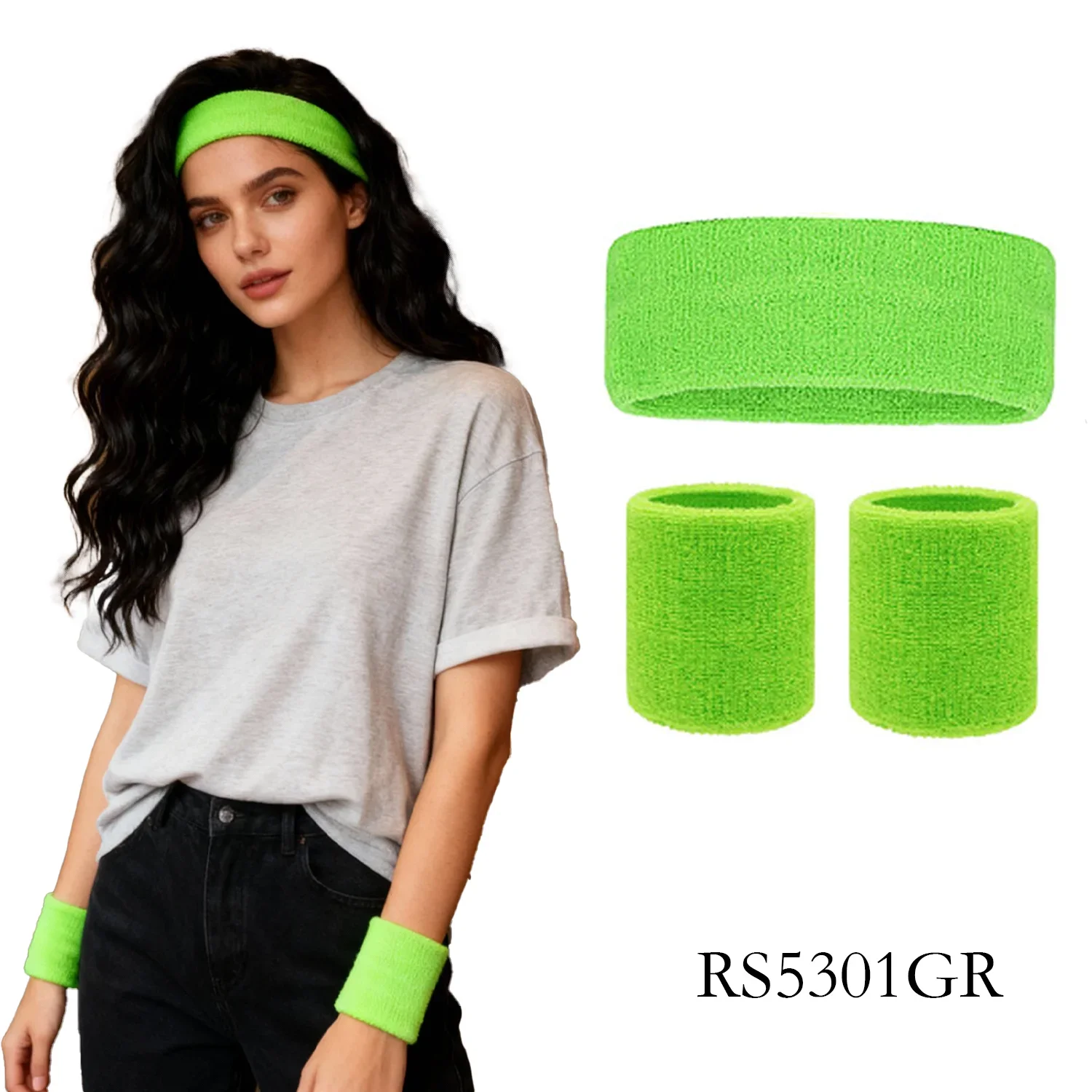 Multi-Color Terry Wrist Sweatbands – Absorbent Wristbands for Sports & Casual Use