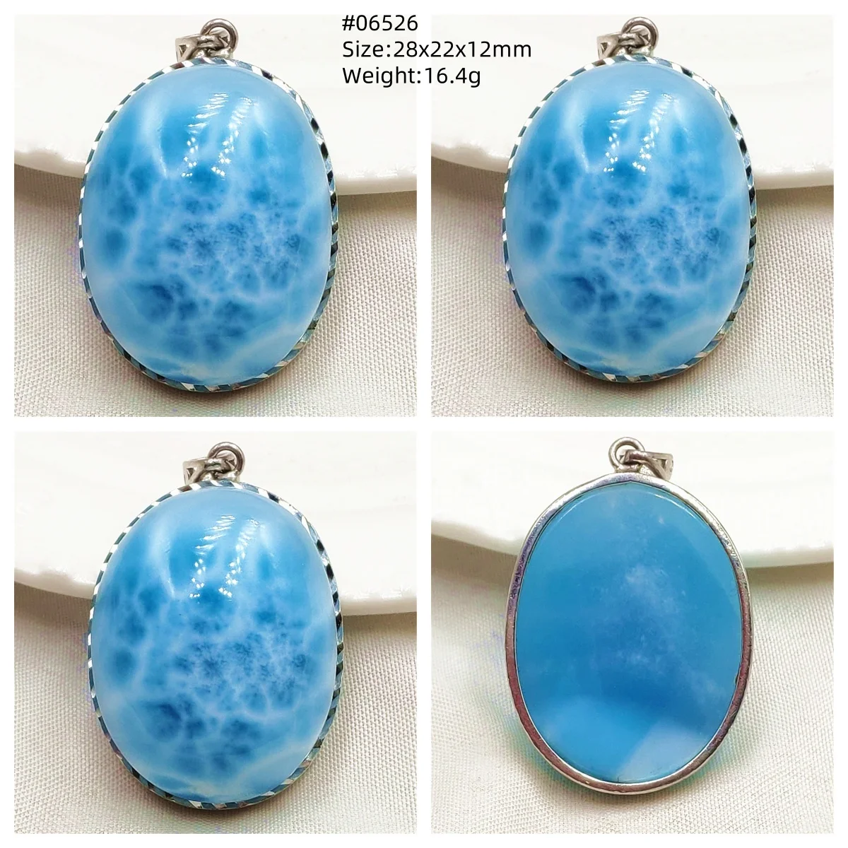 

Natural Blue Larimar Oval Pendant Women Men 28x22x12mm Water Pattern 18K Gold Crystal Love Necklace From Dominia AAAAAAA