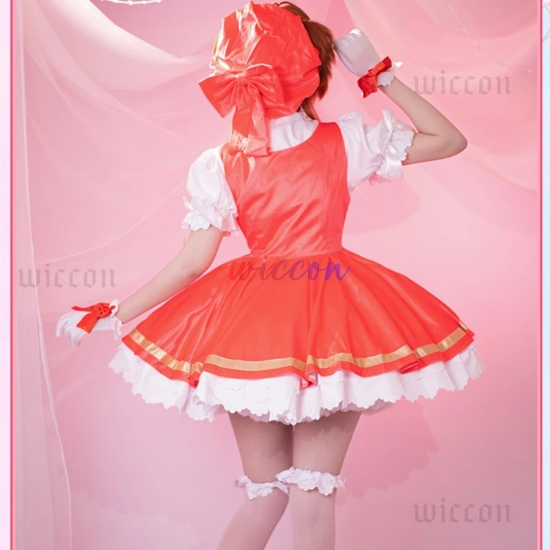 )(*&Sakura COS Anime Sakura Cardcaptors COS !@#@!#% Sakura Card Captor Role Play Uniform Halloween Party !@#@!#% for Women