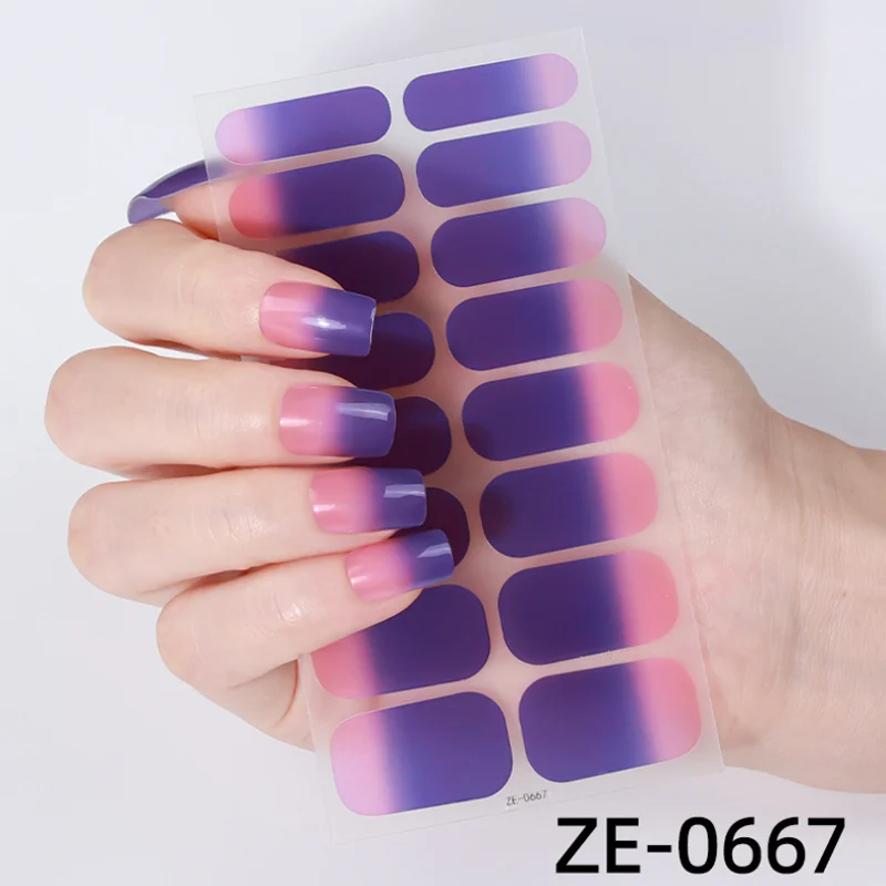 Franse gradiënt nagelsticker DIY snoepkleur nagelkunst decoraties druk op nagels schoonheid nagelwraps DIY manicure stickers nep nagel