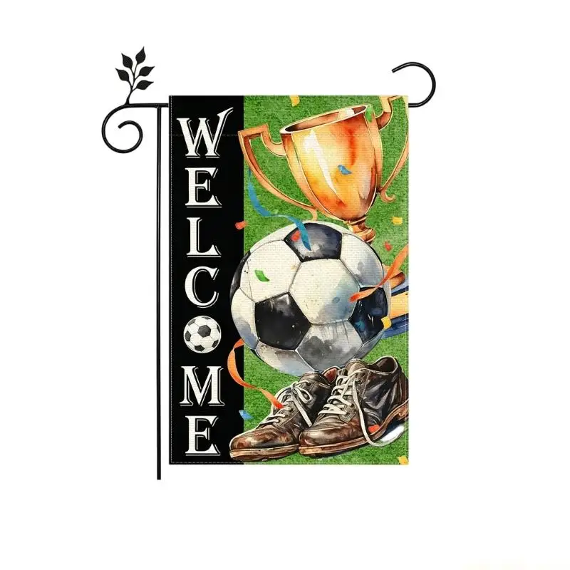 QX2E 2026 Soccer Tournament Garden Flag 30x45cm Strong Synthetic Fabric Outdoor Display For Sports Supporters