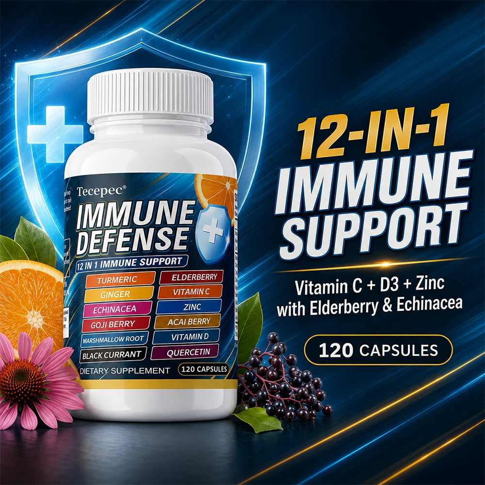 12 in 1 Premium Immune Defense Vitamins Immune Supplement with Vitamin D3, Vitamin С, Zinс, Quercetin, Support Overall Health