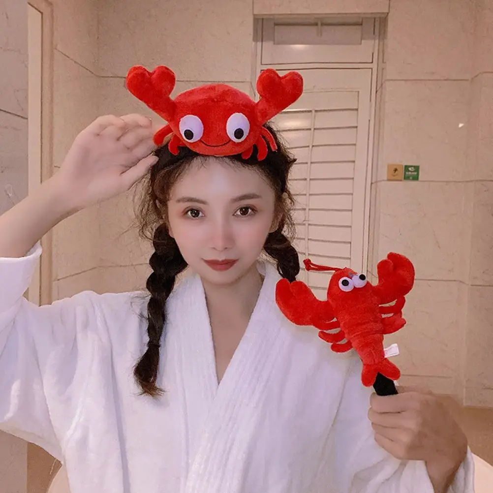 Plush Seafood Hat Headwear Lobster Crab Hair Band Costume Headwear Halloween Dress Up Party Turban