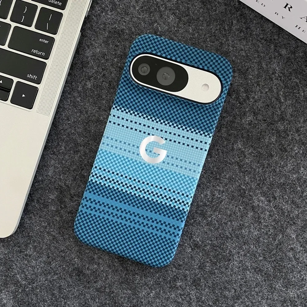 Business Ultra Slim Carbon Fiber Texture Magnetic Charge Case For Google Pixel 10 9 Pro XL 8A Pro Half-pack Anti-Drop Back Cover