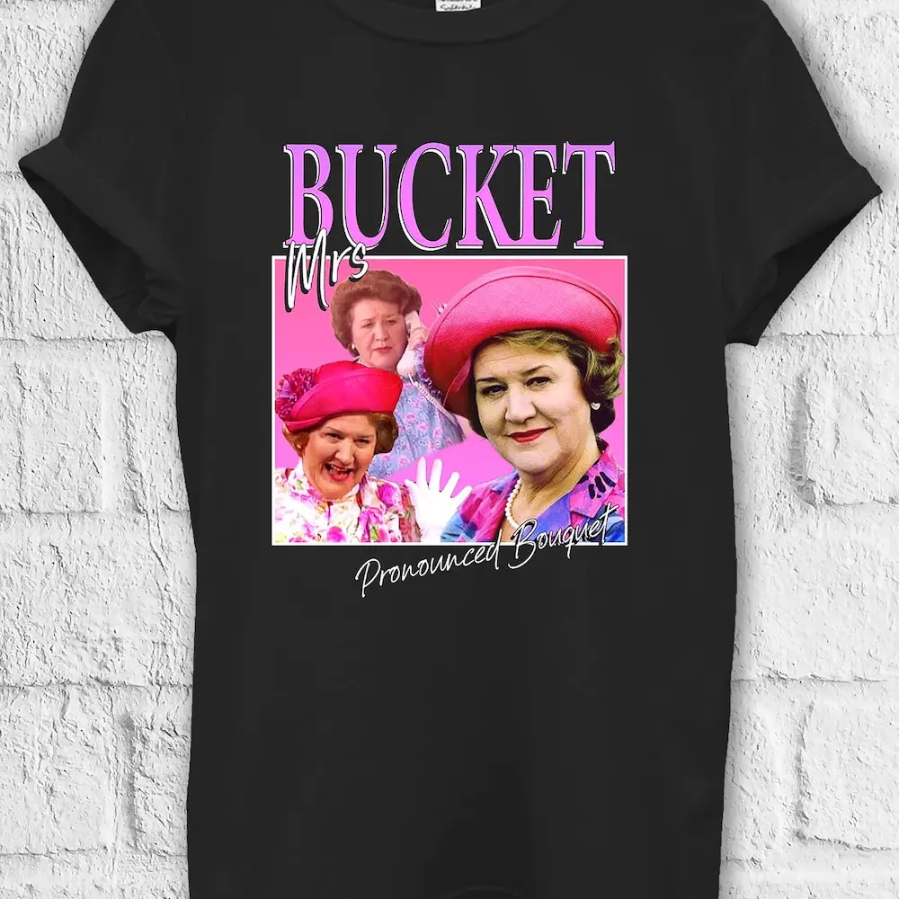 Mrs Bucket Pronounced Bouquet T Shirt Sweat Jute Bag Kids Baseball Pullover Baggy Boyfriend 3691