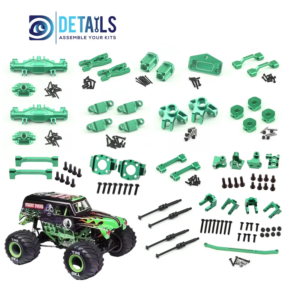 RC Upgrades Parts Metal  Aluminum and steel set For Losi LMT MINI 1/18 4WD Solid Axle Monster  1 set