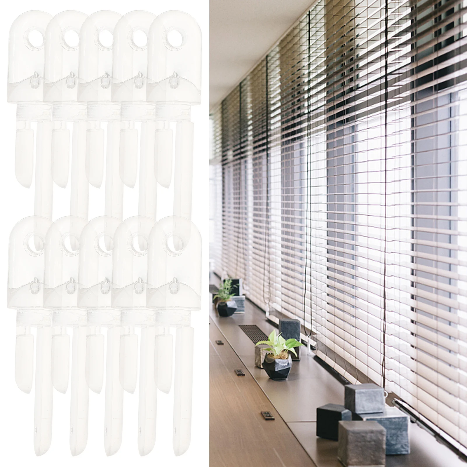 

12pcs Tilt Wand Tip Blind Replacement Hook For Horizontal Blinds Transparent Plastic Window Blind Repair Part Curtain Rod Hanger