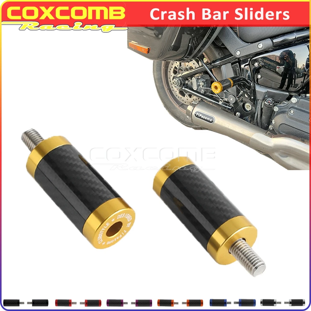 

Front Highway Engine Crash Bar Slider Motorcycle Rear Saddlebag Anti Crash Frame Pad For Harley FXLR FXLRS FXLRST Standard FXST