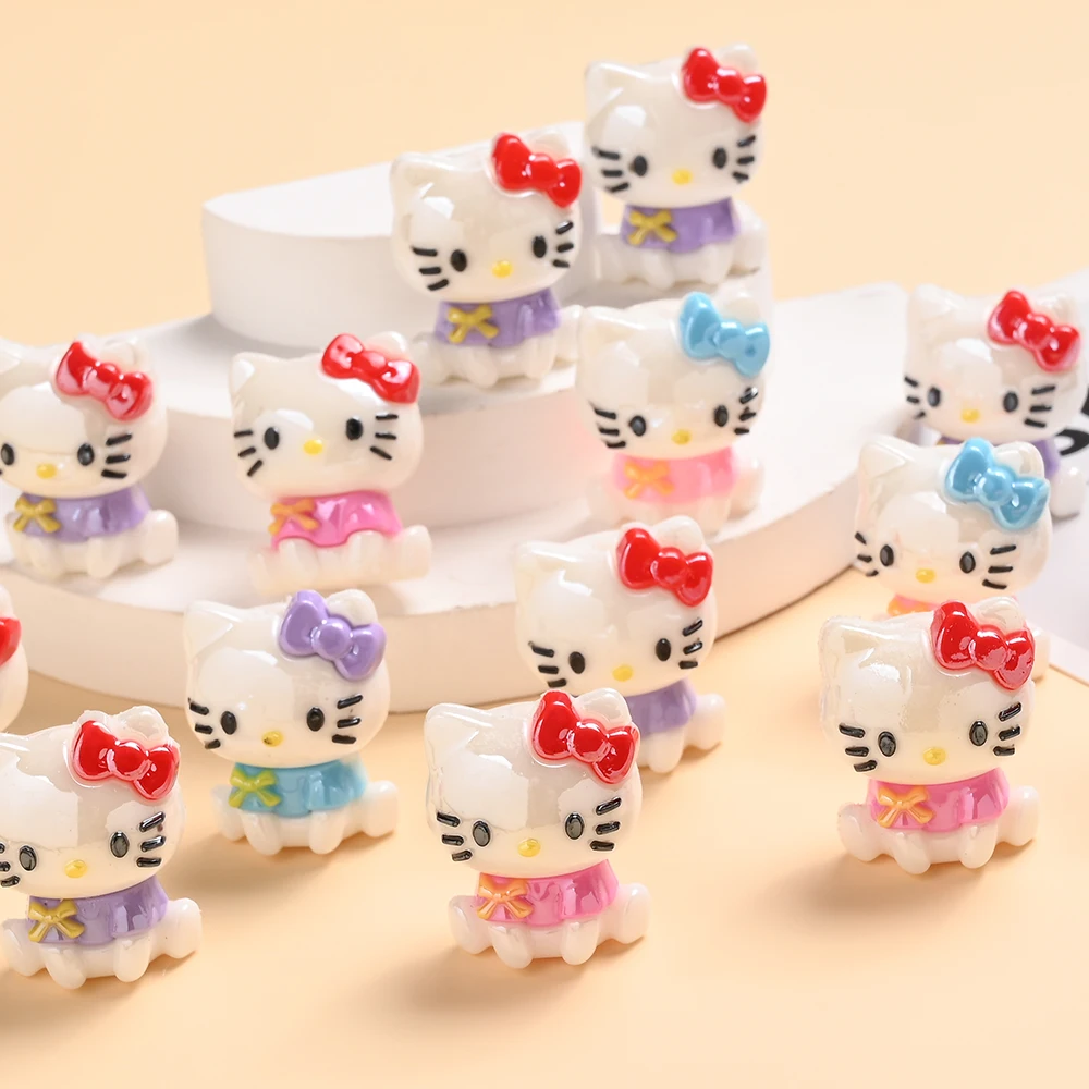 

5 шт., смоляные бусины в форме Hello Kitty, цепочка для соски, свободные бусины для детских игрушек для прорезывания зубов, ювелирные аксессуары «сделай сам»