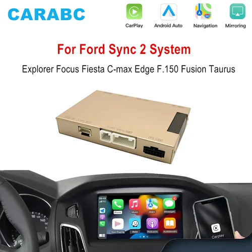 Para Ford Sync2 System Explorer Focus Fiesta c-max Edge F-150 Fusion Taurus inalámbrico Carplay Android Auto Mirror Link Airplay