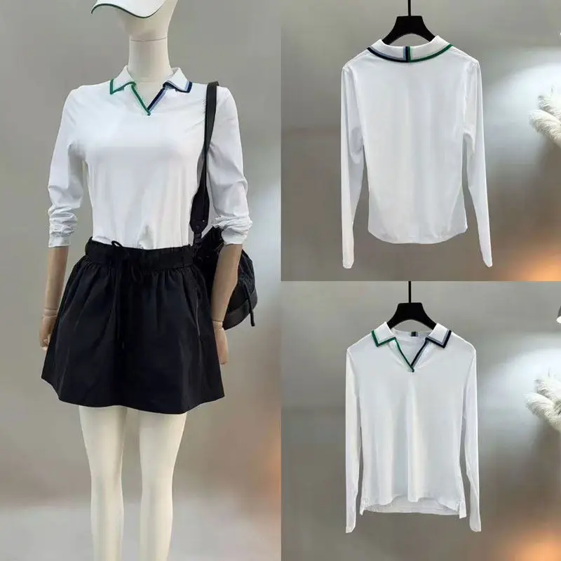 

Женская футболка для гольфа с длинным рукавом, быстросохнущая, приталенная, дышащая, для занятий спортом на открытом воздухе, коллекция Весна 2026