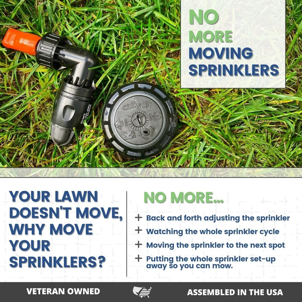 في الأرض 5 بوصة منبثقة رأس رش قابل للتعديل 5 عبوات توصيل سريع خرطوم الفاصل للفناء والحديقة والحديقة