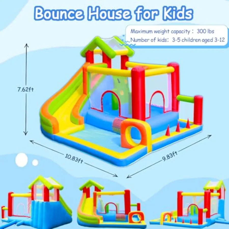 Casa di rimbalzo per castello gonfiabile gonfiabile con palla PitBouncer Uso interno ed esterno con scivoli lunghi Casa da salto a parete da arrampicata