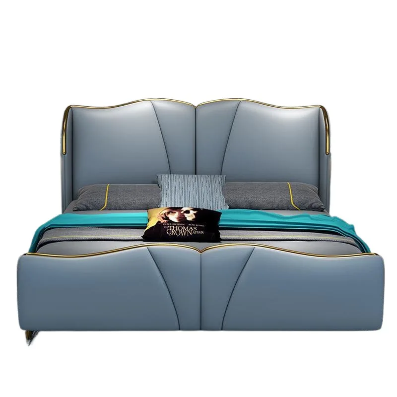 

Leather bed, light luxury, postmodern, simple 1.8m double bed, master bedroom