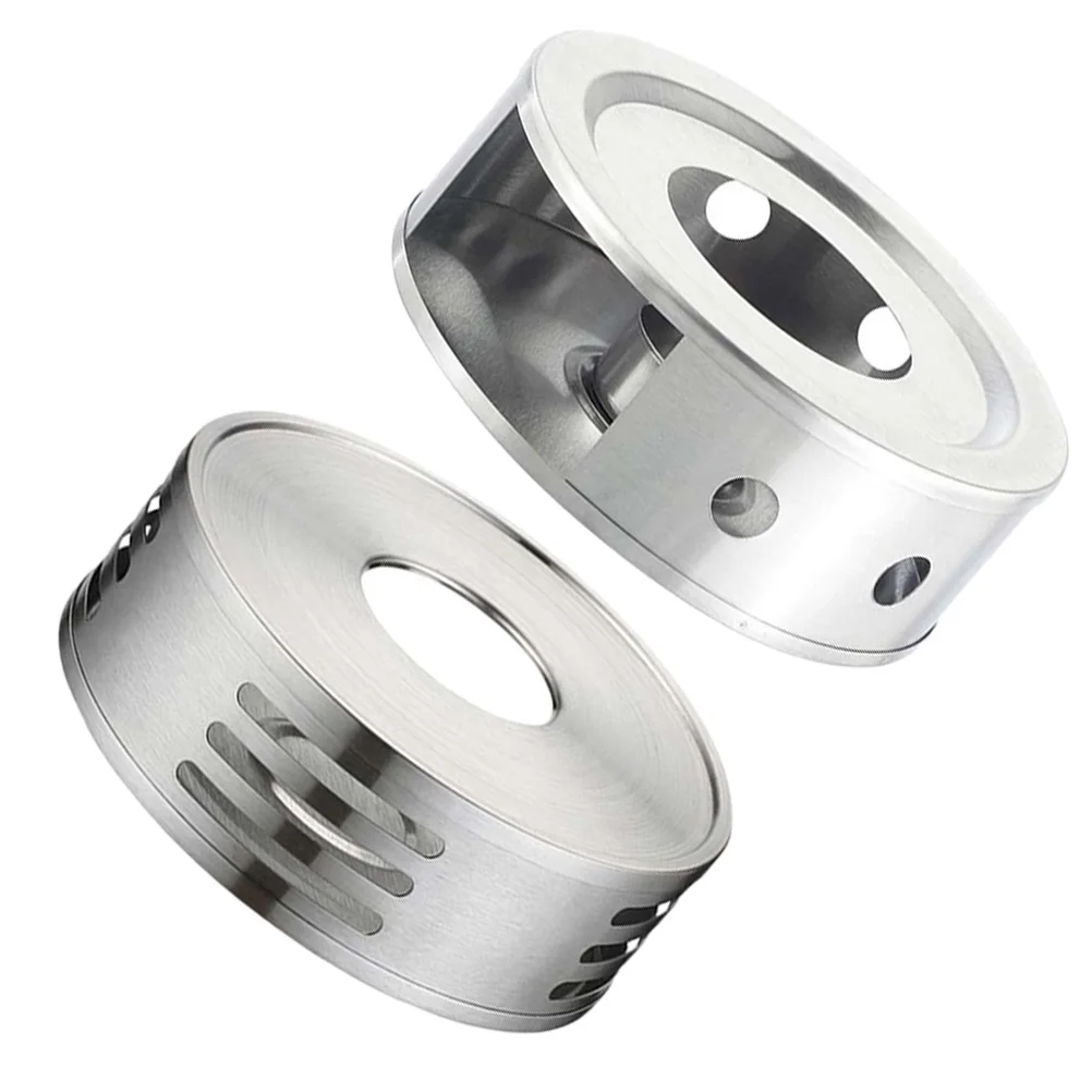 

2 Pcs Teapot Heater Stainless Steel Warmer Stable Heating Accessories Silver Tea Coffee Milk Warmer Shop Pot warmer