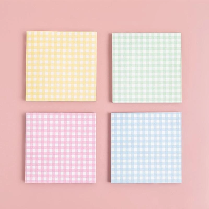 8 개 PCS 간단한 메모 패드 접착제 노트 격자 무늬 요소 메모장