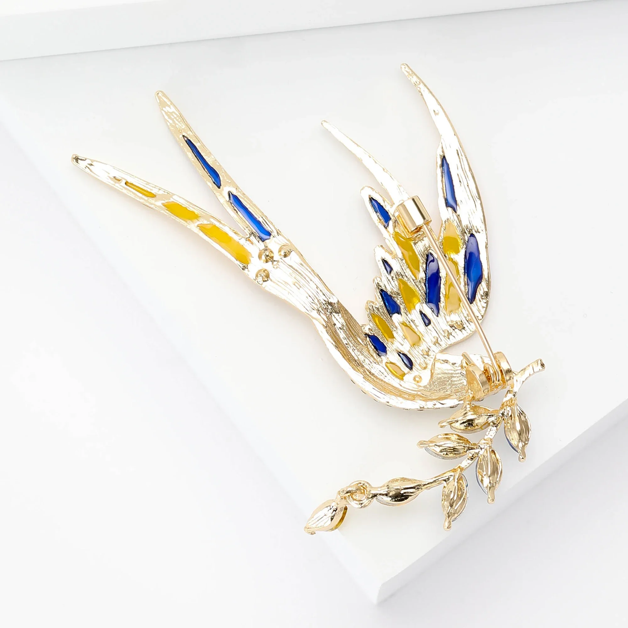 Classic Rhinestones Wheat Ear Doves Brooches for Women Unisex Ukrainian Animals Pins Banquets Party Gifts Jewelry Accessories view 5