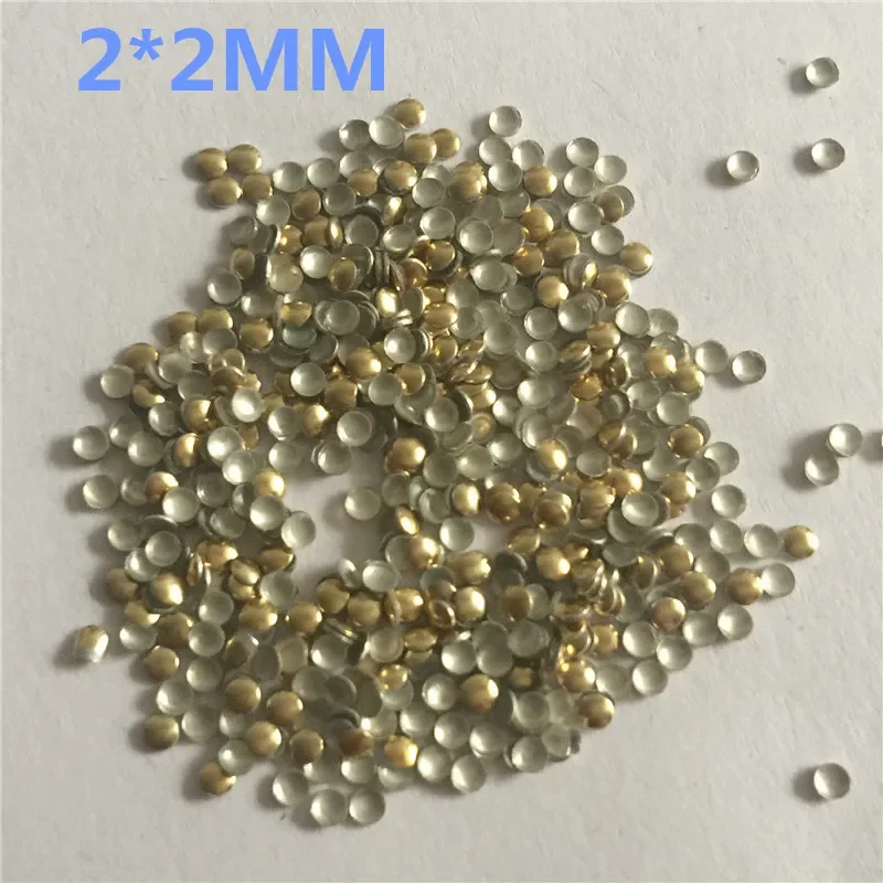 Metal Hot-Fix Rhinestuds Round Shape 2/3/5/6/8/10mm Gold DIY For Garment Accessories Heat Transfer Nailheads Hot Fix Studs 300pc