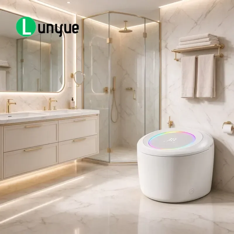 Modern Cylindrical Smart Toilet Luxury Round Bidet with Digital Display Light Automatic Heating Seat For Bathroom Home Use