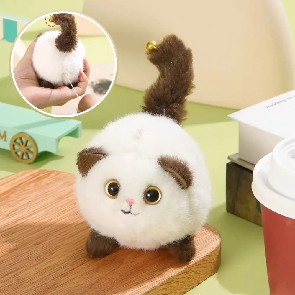 Plushies Wind-up Toy peluche gatto simulazione gattino peluche portachiavi giocattolo di decompressione zaino ciondolo scuote bambola di coda