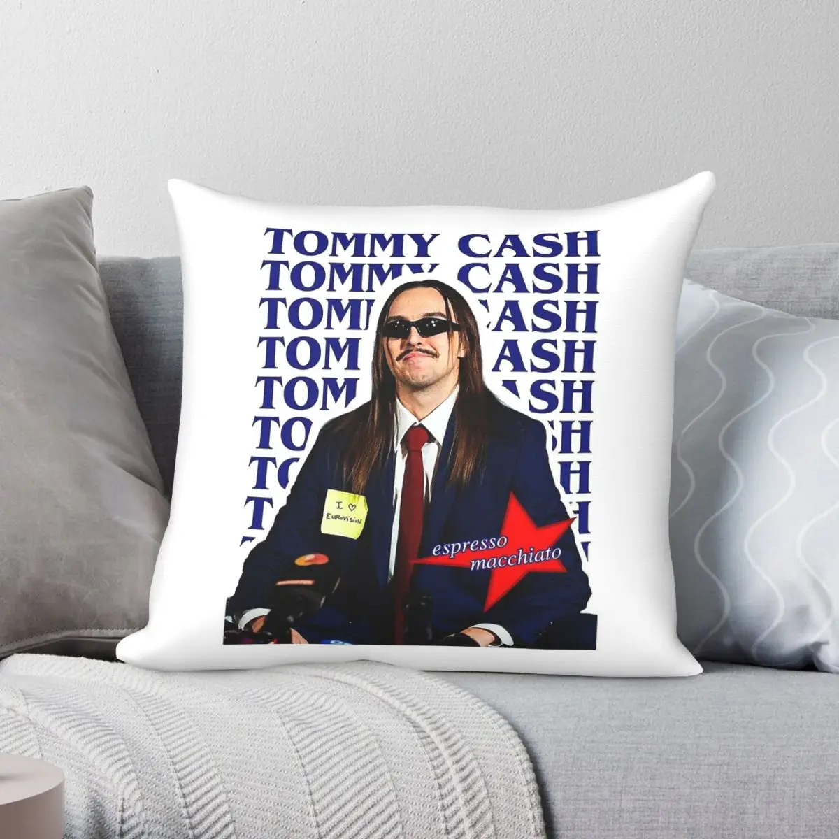 Tommy Cash Espresso Macchiato Square Pillowcase Polyester Linen Velvet Creative Zip Decorative Pillow Case Bed Cushion Cover