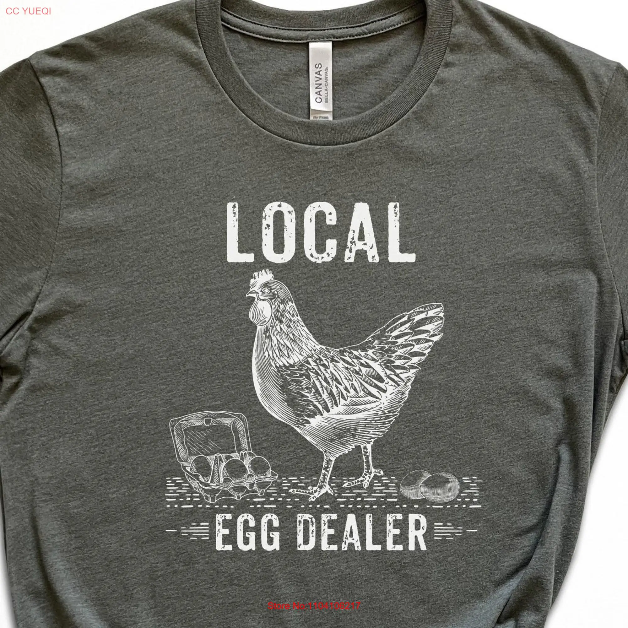 Local Egg Dealer Retro Chicken T Shirt Holistic s Farmers Wife for Farmer Farm Homestead long or short sleeves