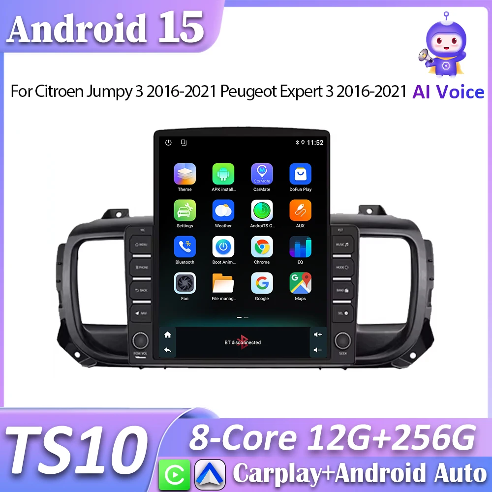 9.7 inch For Citroen Jumpy 3 2016-2021 Peugeot Expert 3 2016-2021 Car Radio Carplay Navigation GPS Android Auto 4G No 2din WiFi