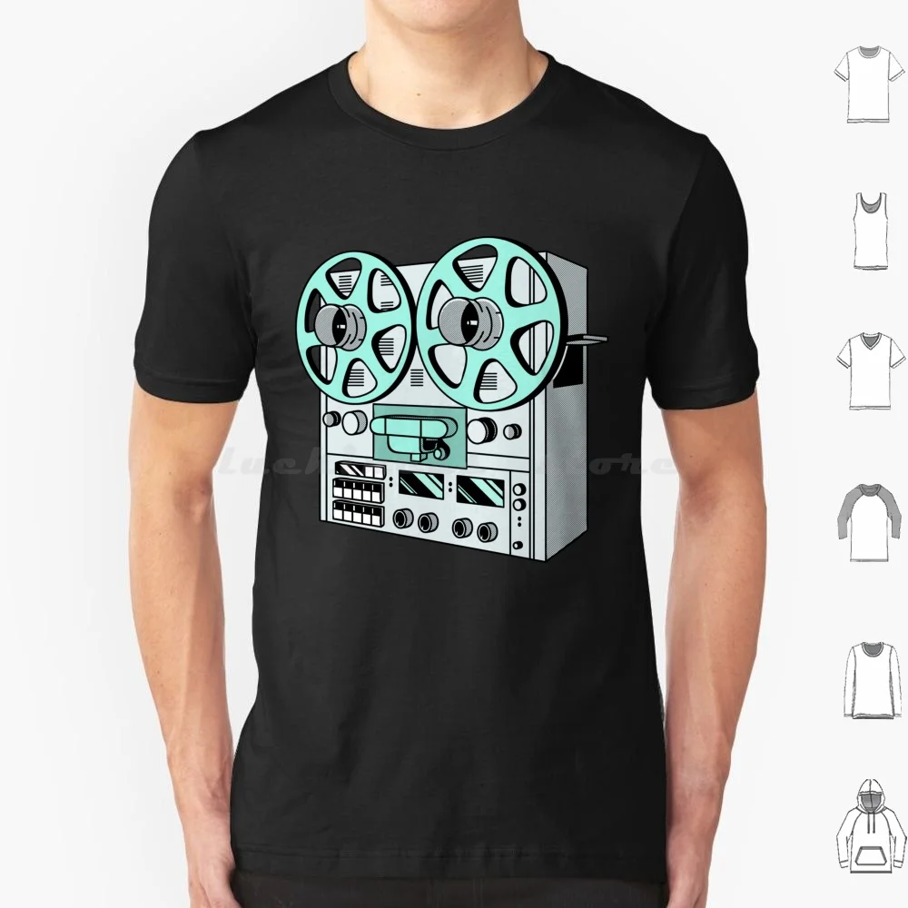 Vintage Reel To Reel Recorder. 8-Track. T Shirt Big Size 100% Cotton Shirtdan Cassette Music Vintage 80S Player Retro Tape