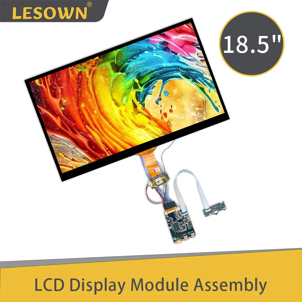 

LESOWN Original LCD Screen 18.5 inch IPS 10 Points Touchscreen LVDS Full View 1080p FHD Wide HDMI Type-C External Display Module