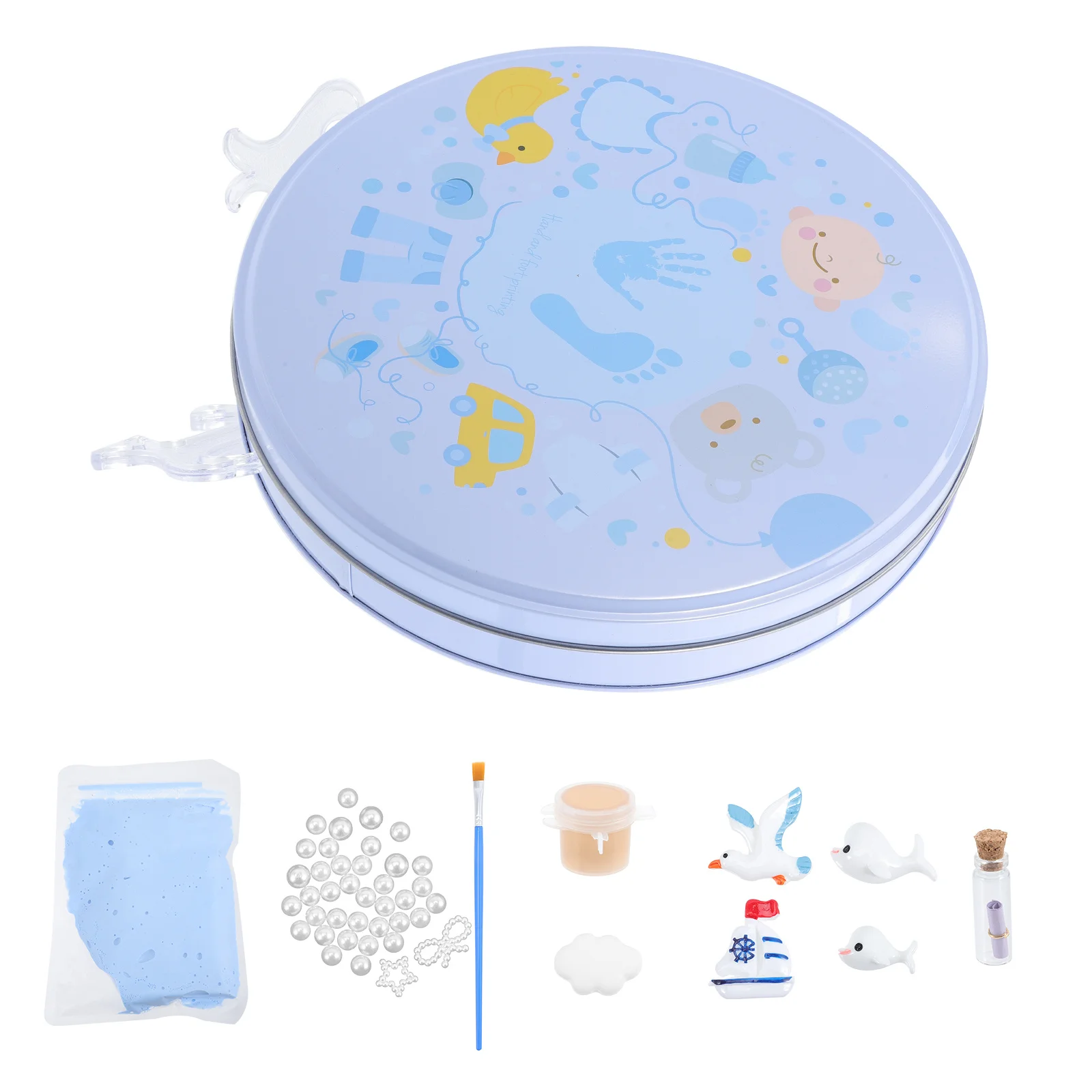 

1Set Baby Footprint Ornament Keepsake Kit Newborn Mold Casting Lightweight Portable Easy to Store and Use Footprint Keepsake Kit