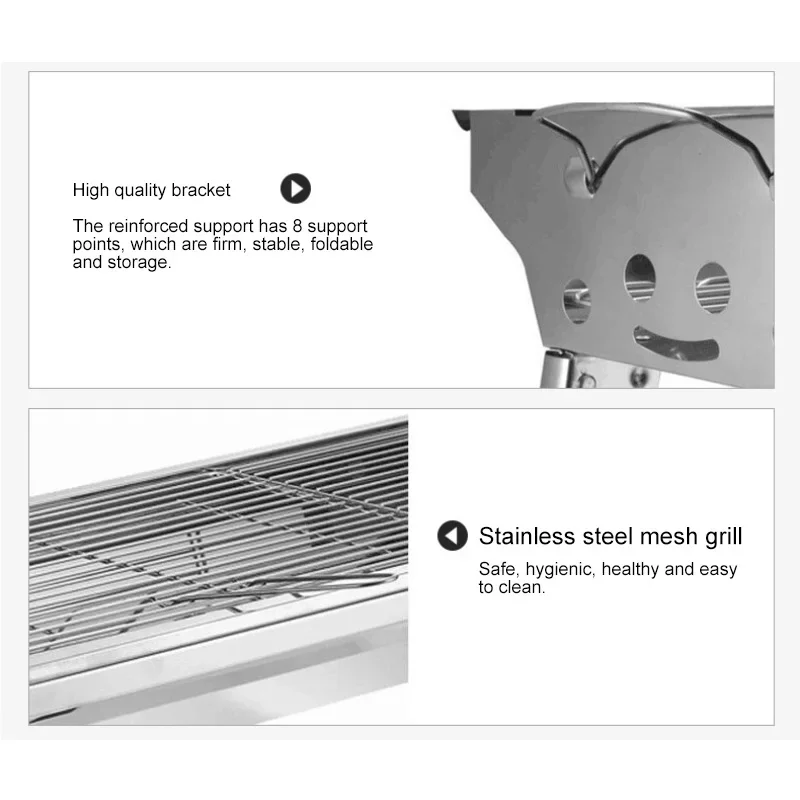 Joylive Stainless Steel Charcoal Grill Barbecue Tool for Yard BBQ Portable Free Installation BBQ Cooking Grid