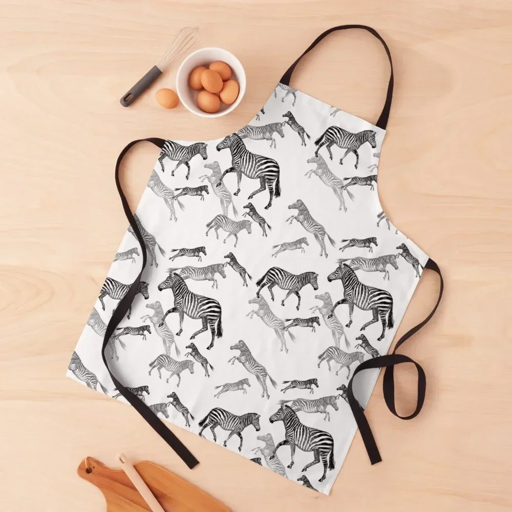 

Leaping Zebras - White background Apron work ladies Men's Kitchen kitchen gadgets kindergarten teacher Apron