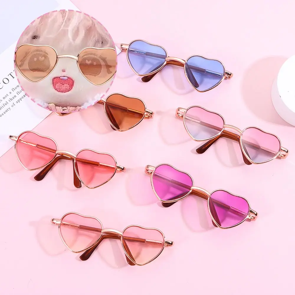 8cm Fashion Glasses For 20cm Dolls Cute Heart Shape Frame Mini Plush Doll Eyeglasses for 1/3 1/4 BJD DIY Dolls Accessories