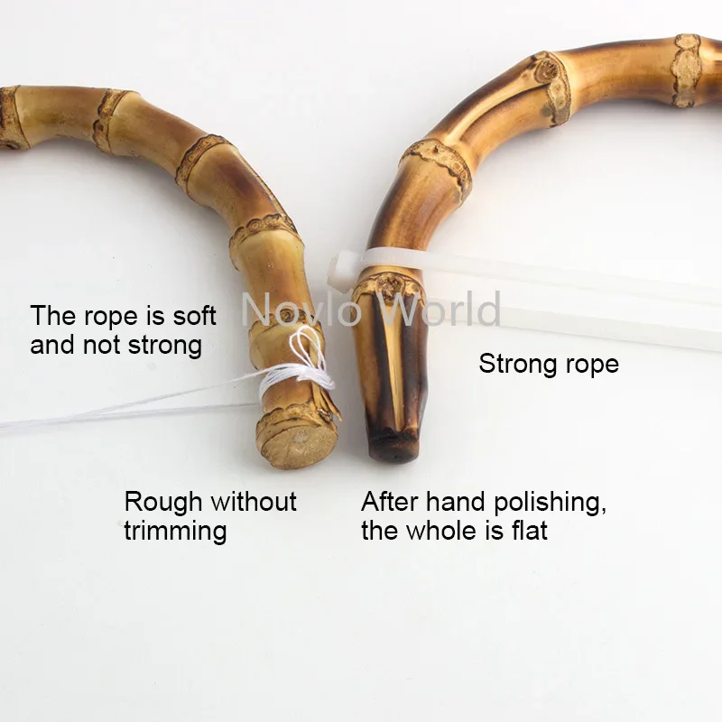 2-10Pcs 10x9.5cm 12x11cm Interior Natural Bamboo Handle In 2cm Metal Buckles for Lady Luxury Bag Real Bamboo Handle Accessorise