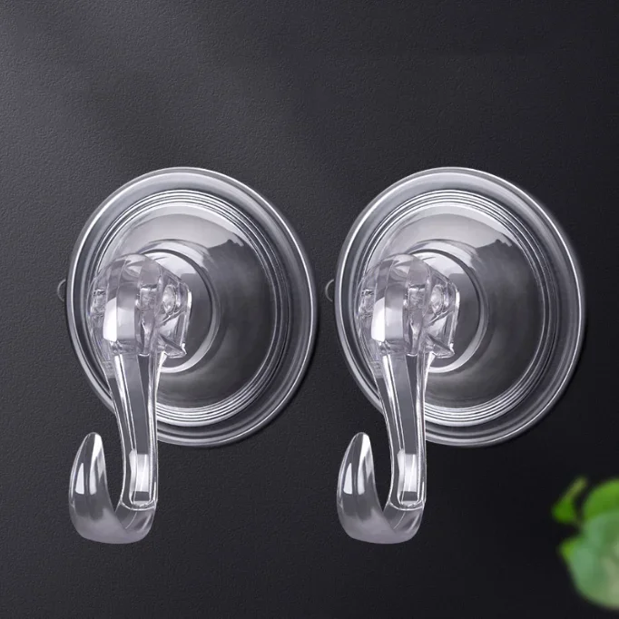 4 Stück Saugnapfhaken Transparent Wiederverwendbar Hochleistungs-Vakuumsaugnapf Küchen-Badezimmer-Fenster-Glas-Wandhaken für Handtücher