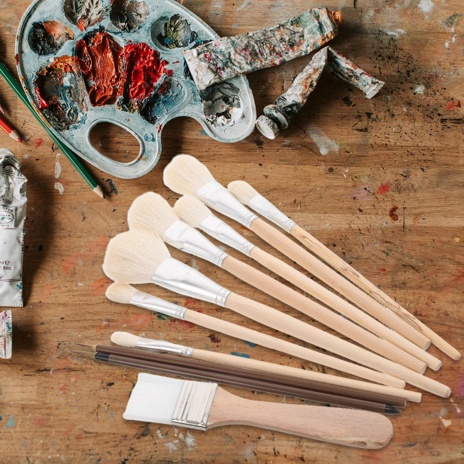 مجموعة واحدة من فرش الرسم الزيتي، شعيرات ناعمة، فرش فنية متينة للألوان المائية والسيراميك والفخار، مجموعة فرش تفاصيل صغيرة #3