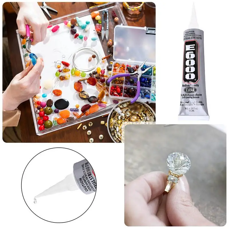 Glue for Rhinestones E6000 29.7ML Rhinestones Crystal DIY Craft Tool Needles Epoxy Adhesive Strong Hotfix For Jewelry Tool