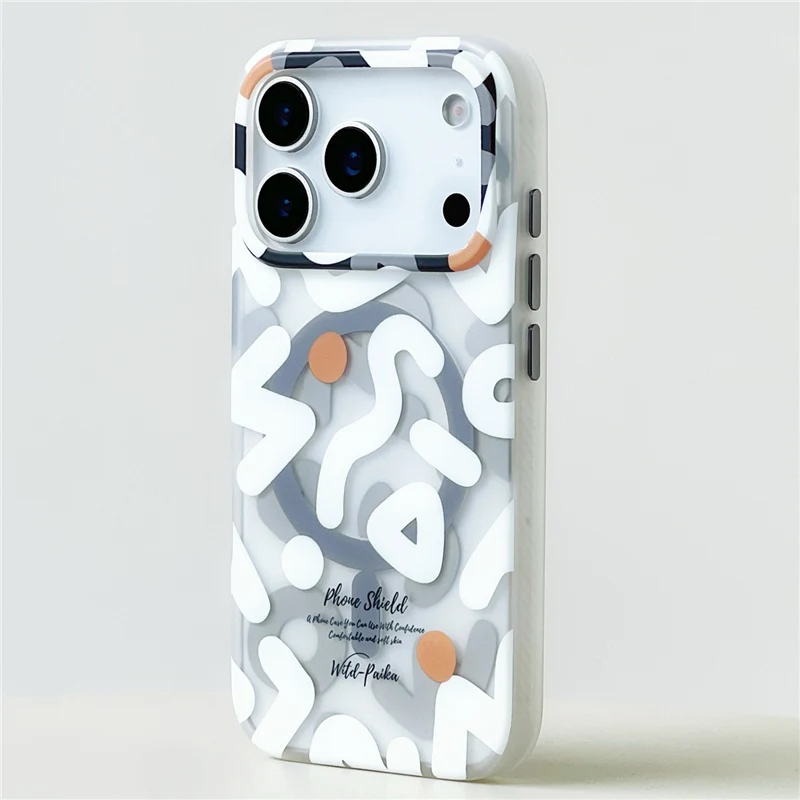 Magnetic MagSafe Case with Graffiti Design for iPhone Models 4