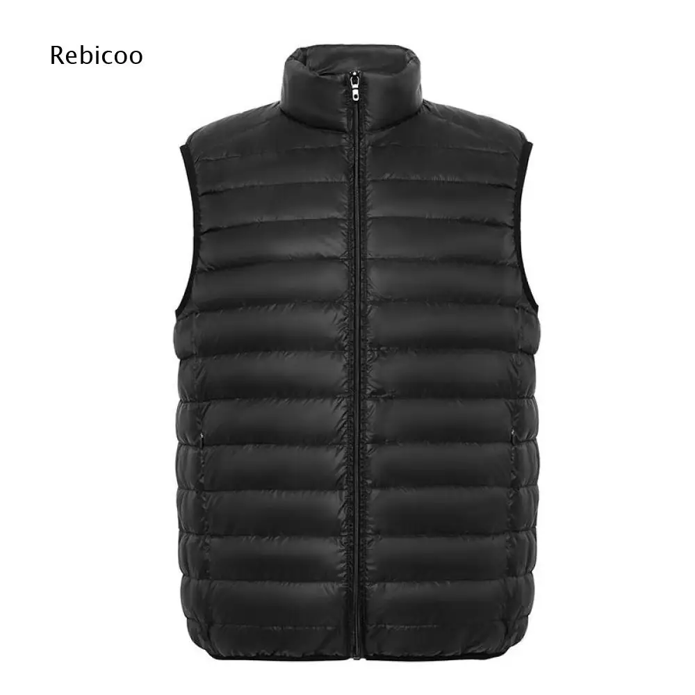 Lightweight Sleeveless Puffer Gilet For Men Zipper Closure Plain Tone Design For Business Casual And Outdoor Daily Occasions