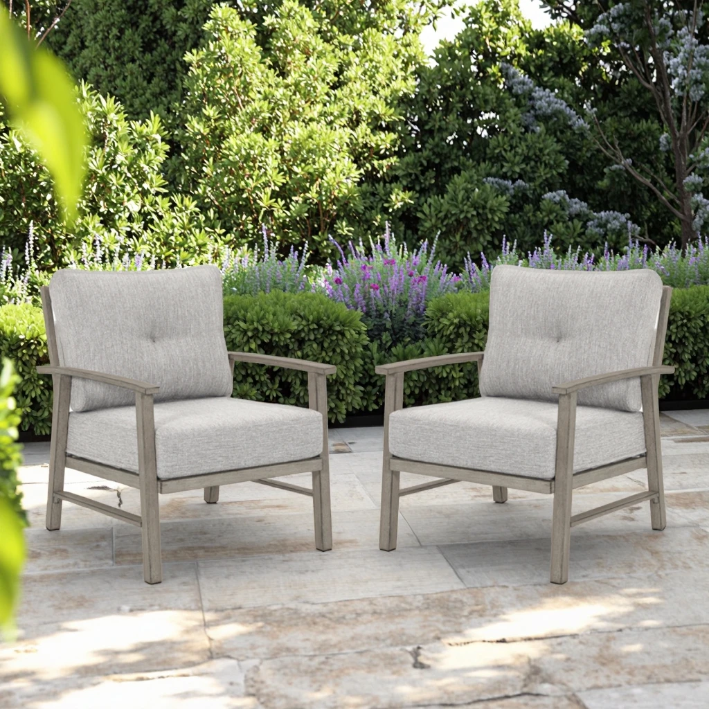 

Taupe Duo Outdoor Versatile Aluminum Sofa Chairs No-Swivel Set for Indoor & Outdoor Dining for Coffee Corners & Firepit Chats