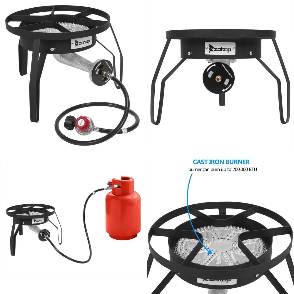

bbq grillsPortable Propane Gas Grill 200000 BTU Outdoor Stove High Efficiency BBQ Cooker for Camping and Backyard Black