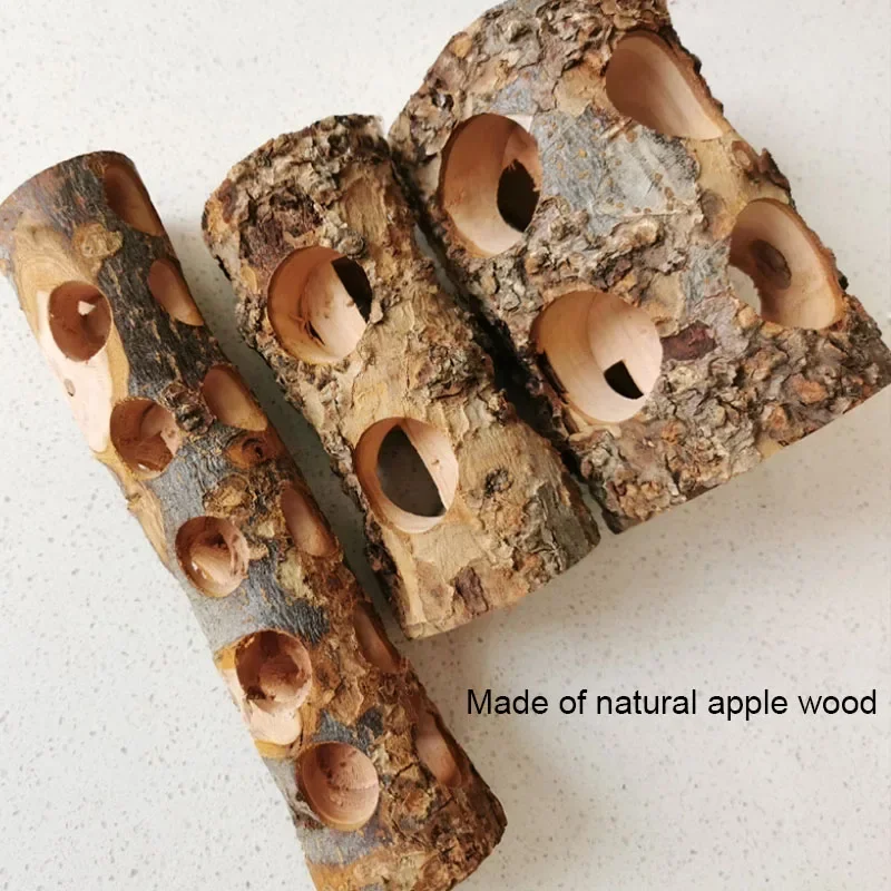 Pet Hamster Toy Natural Apple Tree Branch Teeth Grinding Playing Standing Cage Toy Rabbit Chinchilla Small Animal Supplies New view 2