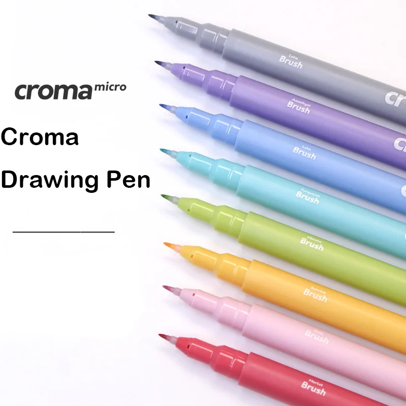 Croma Micro Needle Ballpoint Pen Painting Art Special Brush Color Marker Anime Waterproof Hook Pen Stationery School Supplies