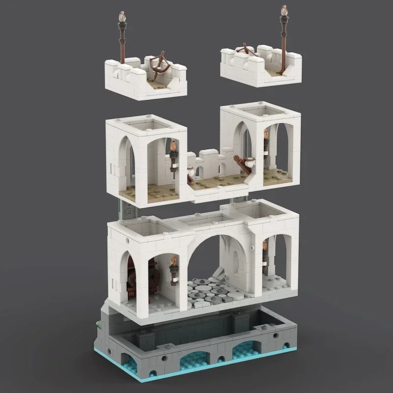 Décennie s de construction de modèle de château médiéval, briques MOC, réfrigérant, maison de porte, technologie modulaire, cadeaux de Noël, ensembles de bricolage, jouets d'assemblage