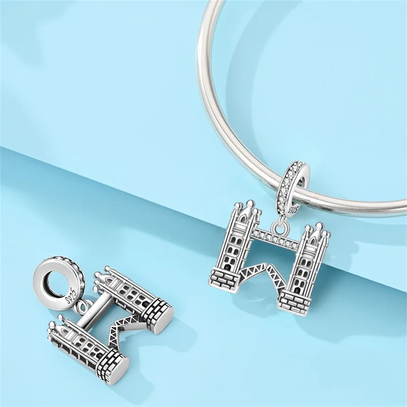925 Sterling Silver Travel Around The World Beijing Paris Milan Charms Pendant For Women Fit Original Bracelet DIY Jewelry Gifts view 6