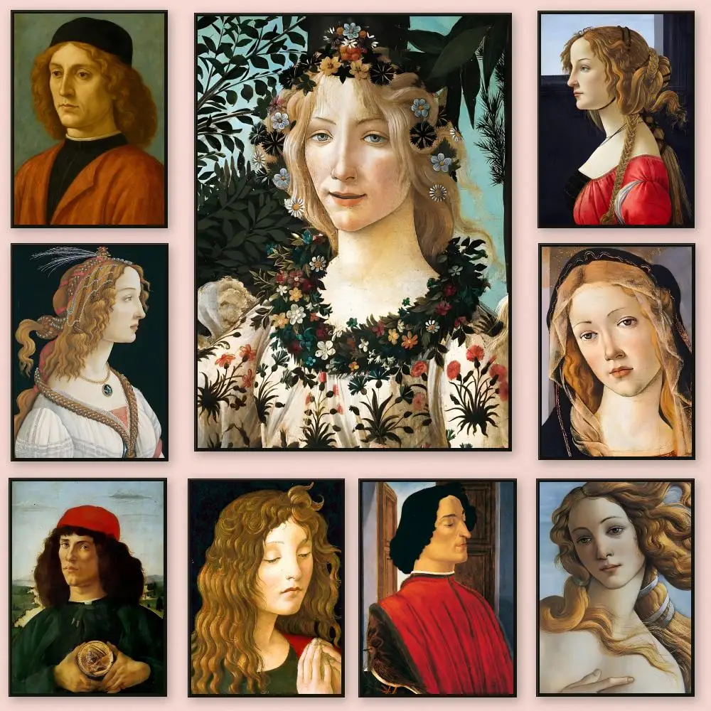Classic artist Sandro Botticelli Poster Series HD Wall Living Room Home Decor Gift