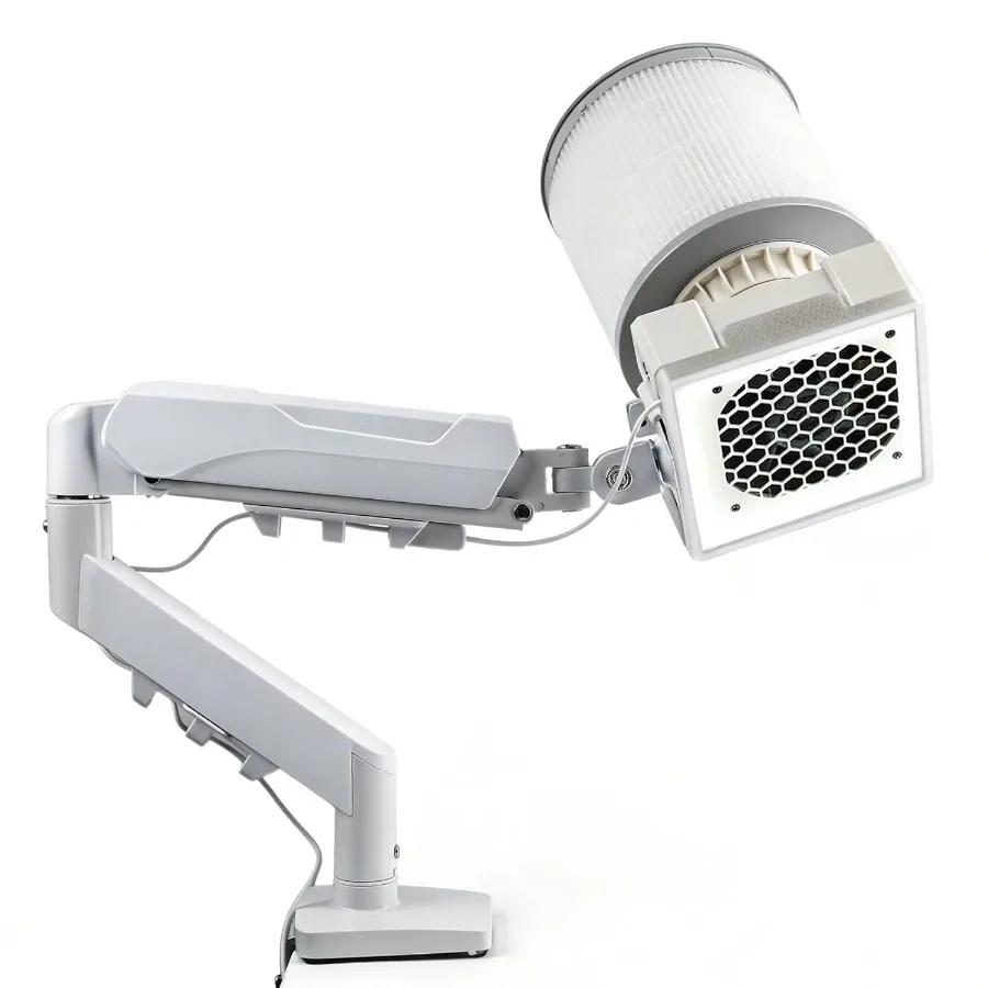 

Professional Nail Dust Collector with Strong Suction and Built-in LED Lamp Universal Table Mount White Plastic High Efficiency